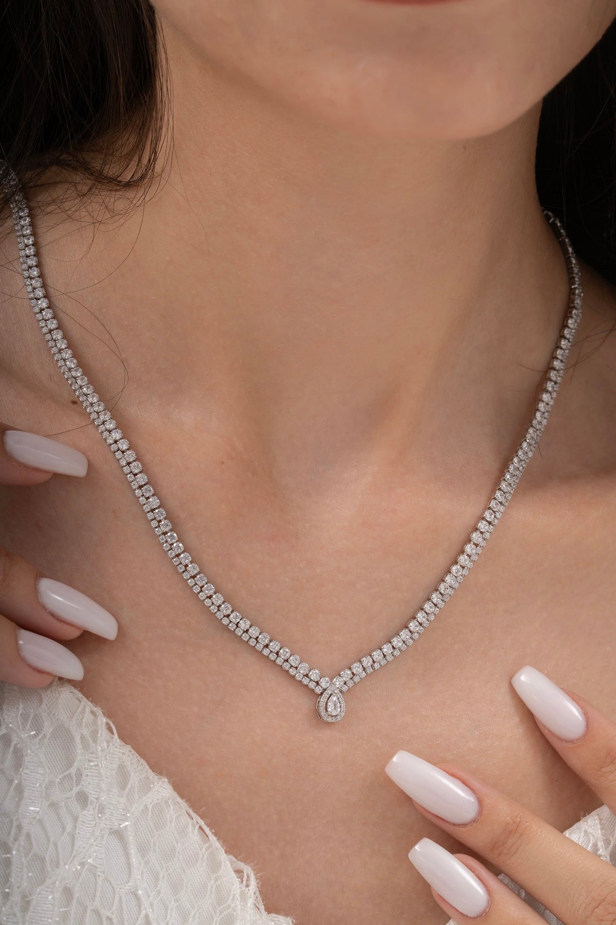 MİREL 7164 Zirkon Taşlı Gelin Seti Fashion Jewelry Set product photo 3