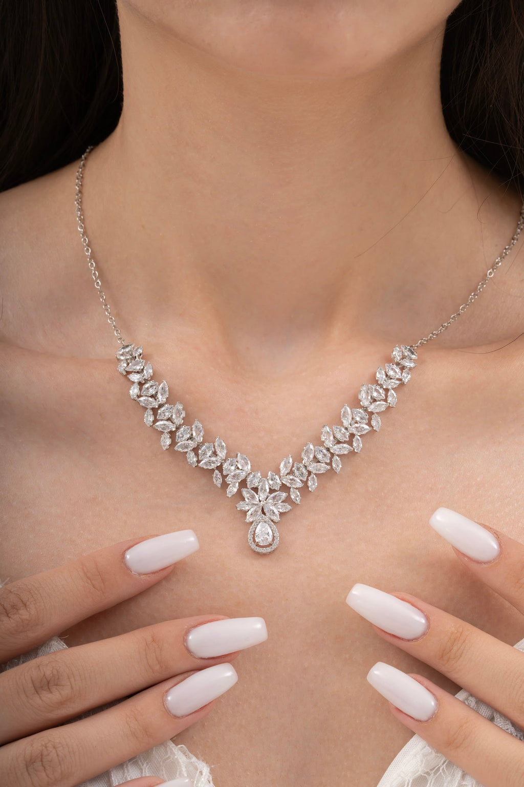 MİREL 7061 Zirkon Taşlı Gelin Seti Fashion Jewelry Set product photo 2
