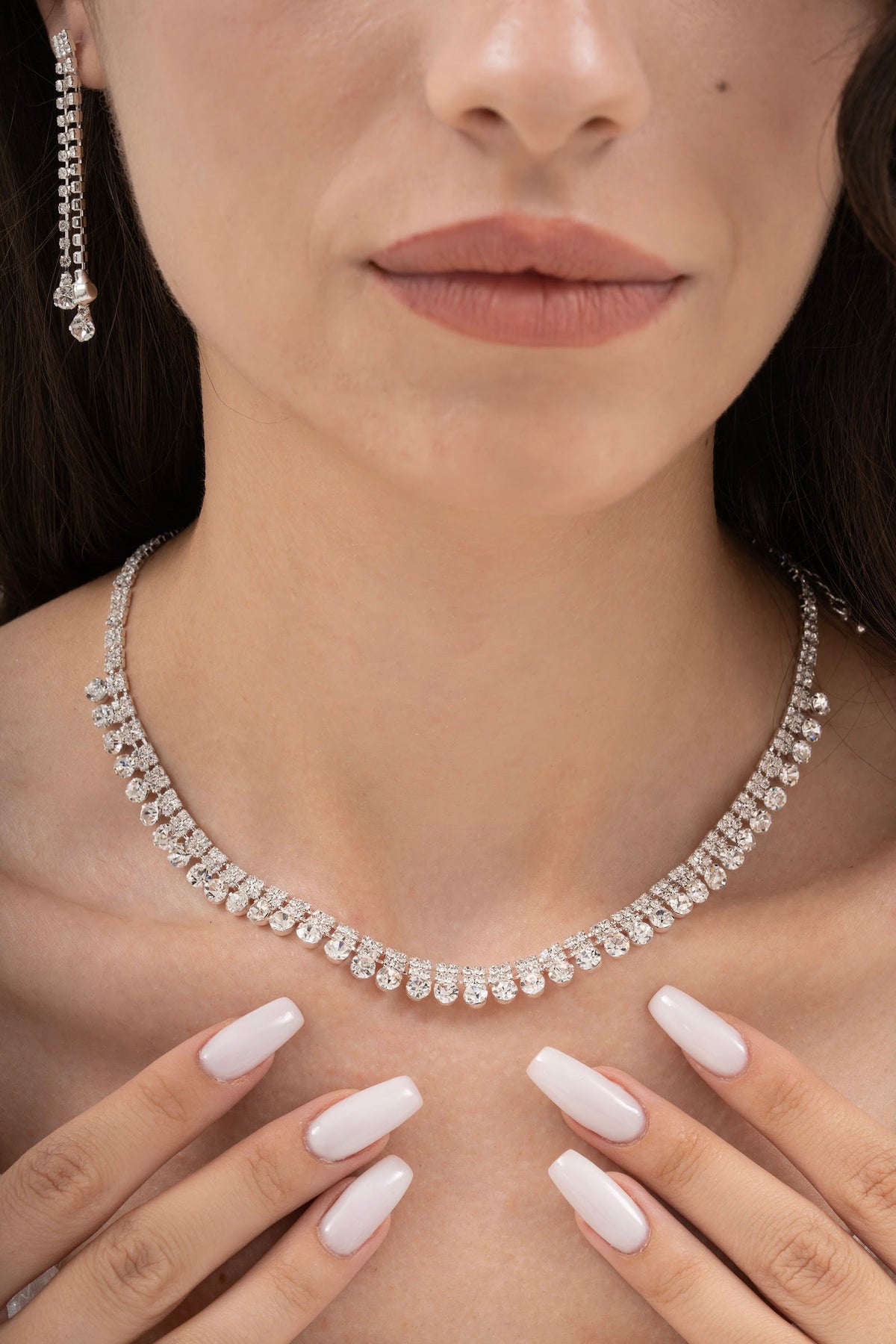 MİREL 7052 Zirkon Taşlı Gelin Seti Fashion Jewelry Set product photo 2