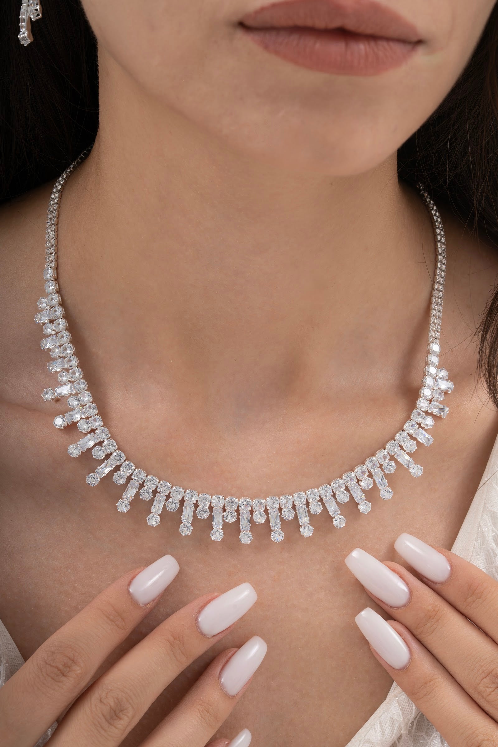 MİREL 7045 Zirkon Taşlı Gelin Seti Fashion Jewelry Set product photo 2