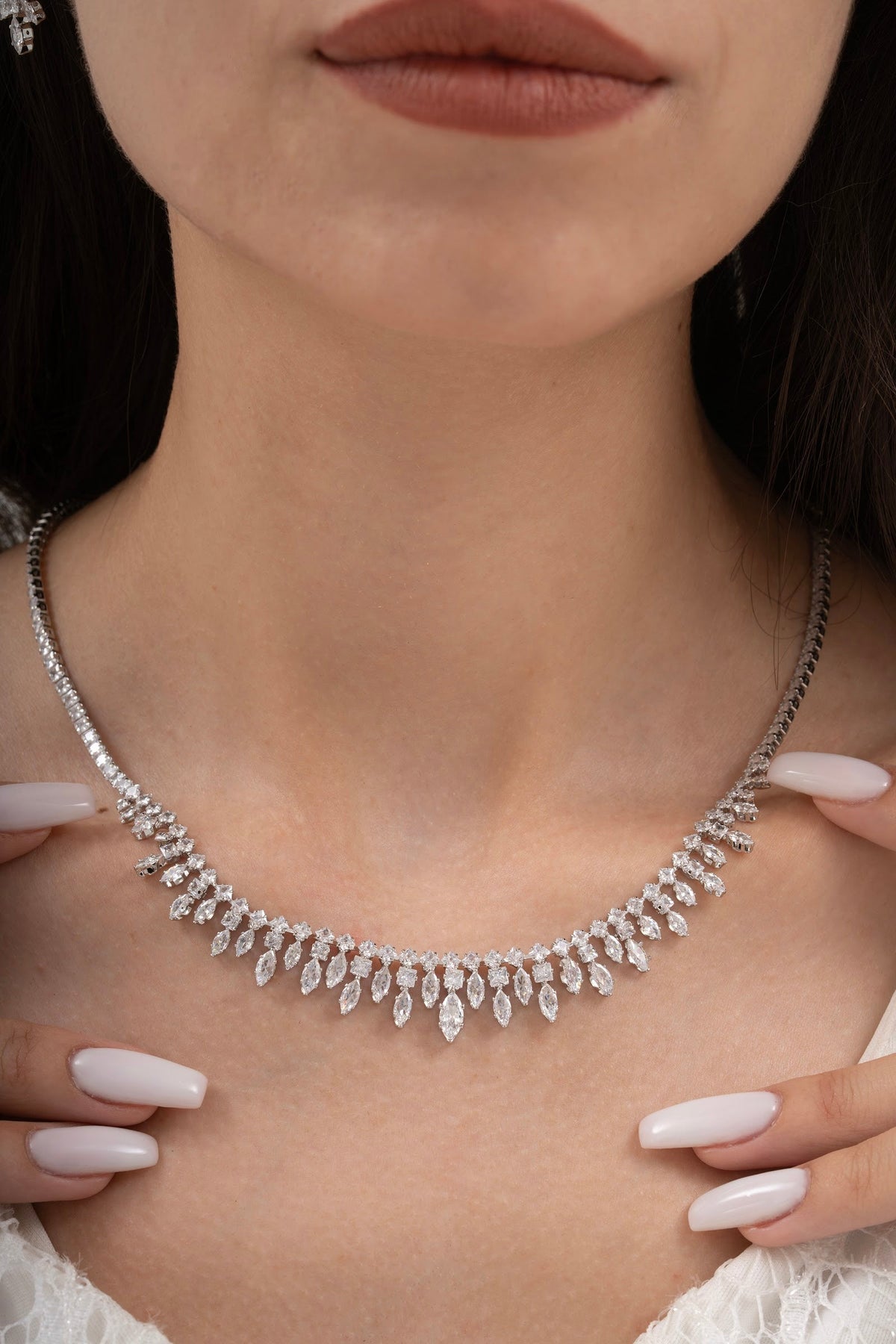 MİREL 7137 Zirkon Taşlı Gelin Seti Fashion Jewelry Set product photo 2
