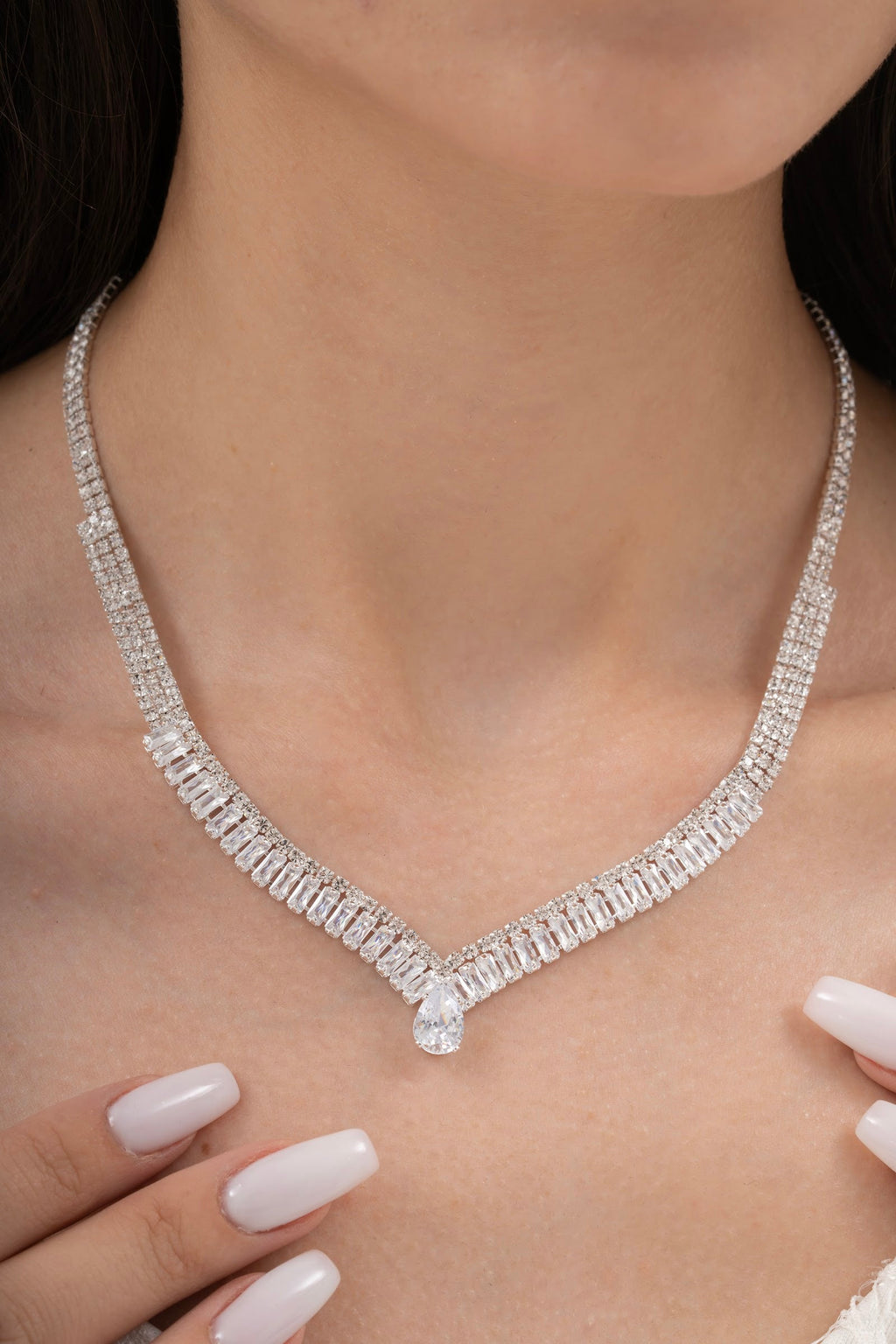 MİREL 7102 Zirkon Taşlı Gelin Seti Fashion Jewelry Set product photo 2
