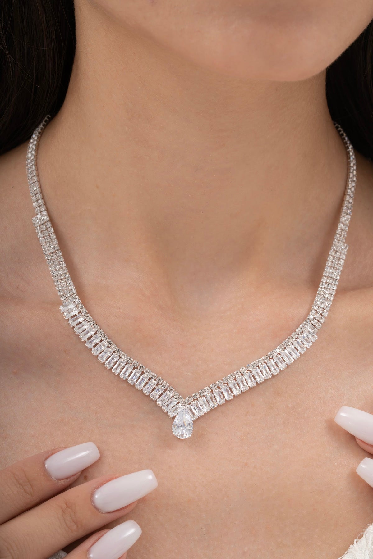 MİREL 7102 Zirkon Taşlı Gelin Seti Fashion Jewelry Set product photo 2