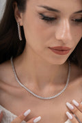 MİREL 7168 Baget Taş Dönmeyen Su Yolu Zirkon Taşlı Gelin Seti Fashion Jewelry Set product photo 1