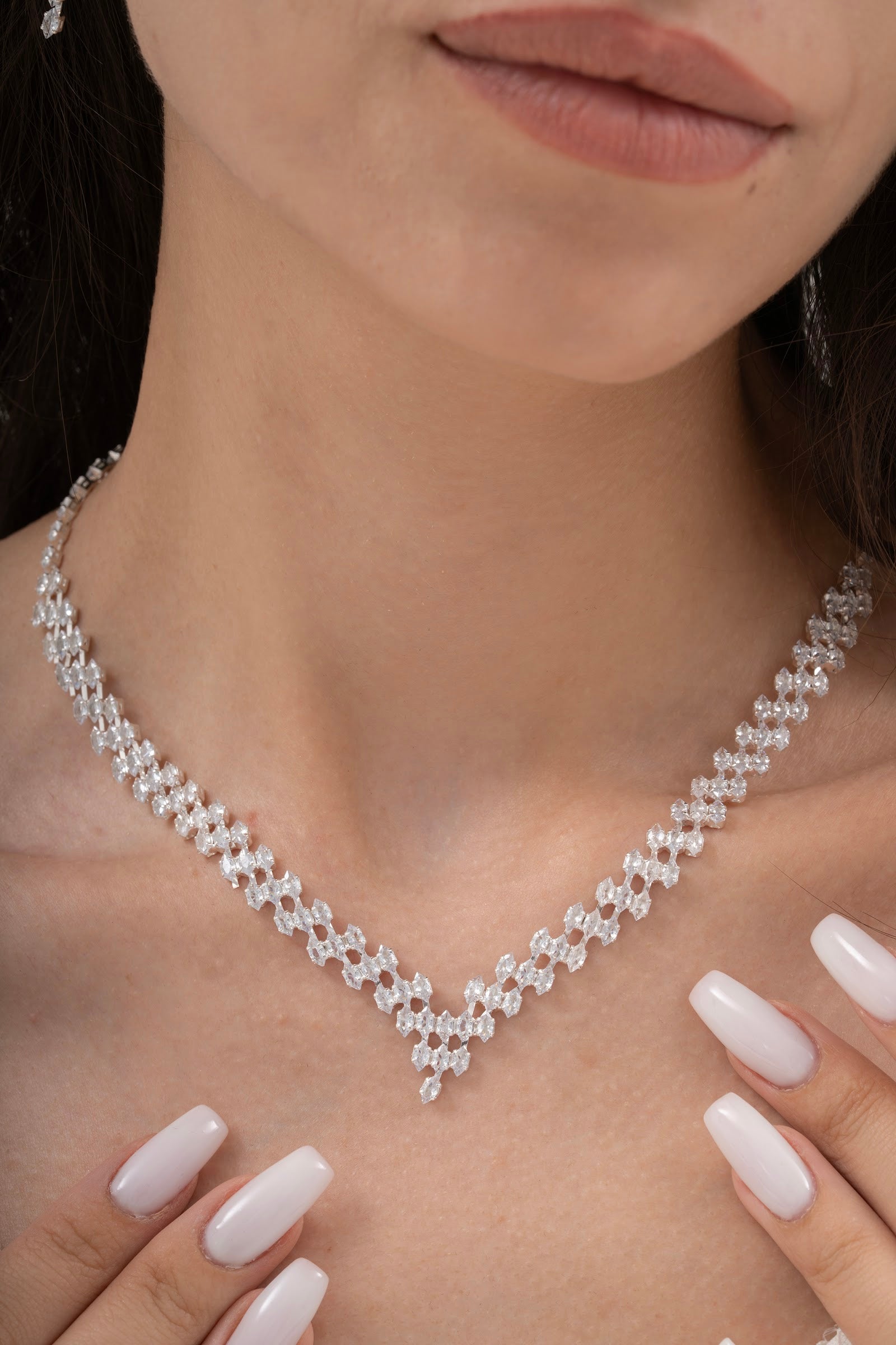 MİREL 7084 Zirkon Taşlı Gelin Seti Fashion Jewelry Set product photo 2