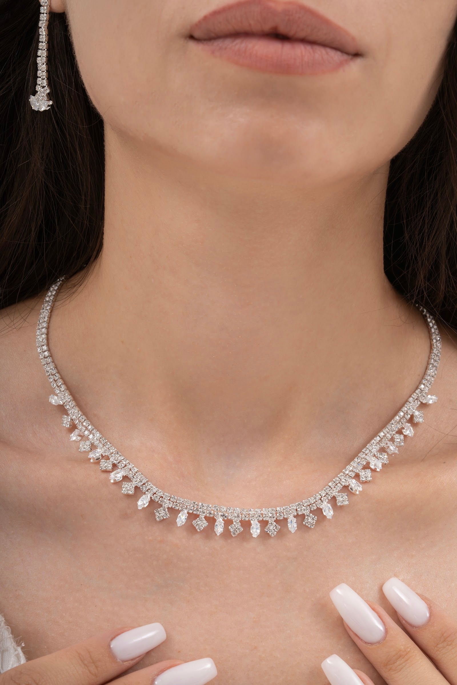 MİREL 7089 Zirkon Taşlı Gelin Seti Fashion Jewelry Set product photo 2
