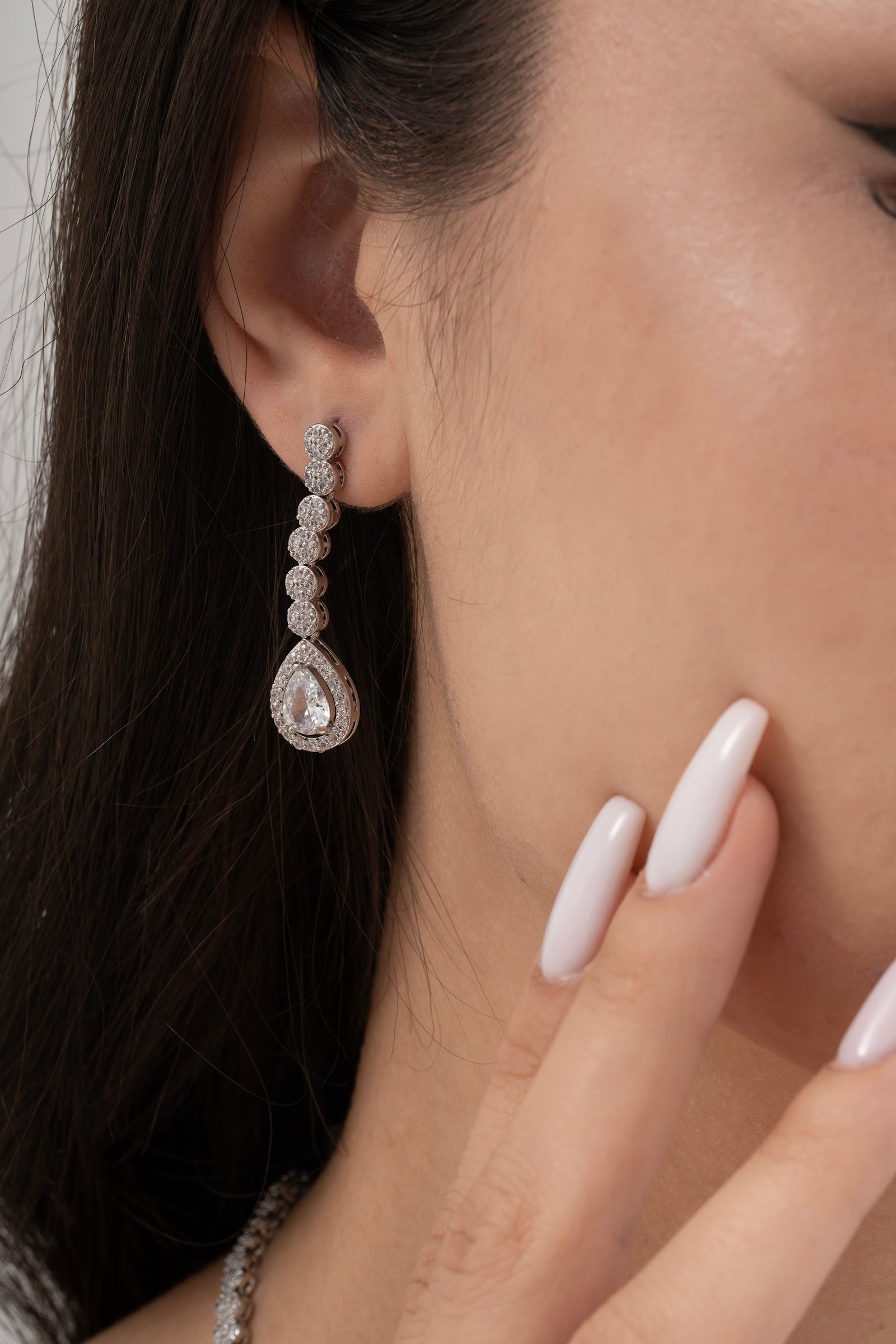 MİREL 7049 Zirkon Taşlı Gelin Seti Fashion Jewelry Set product photo 3