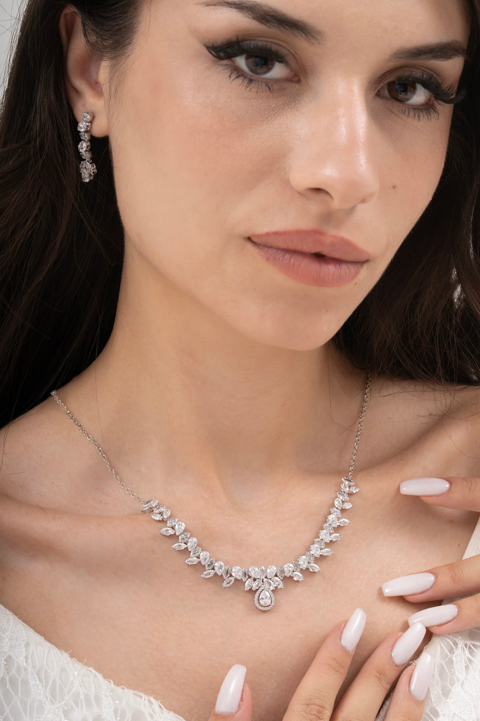 MİREL 7116 Zirkon Taşlı Gelin Seti Fashion Jewelry Set product photo 1