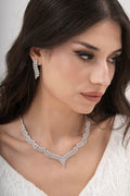 MİREL 7006 Zirkon Taşlı Gelin Seti Fashion Jewelry Set product photo 1