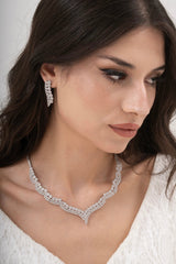 MİREL 7006 Zirkon Taşlı Gelin Seti Fashion Jewelry Set product photo 1