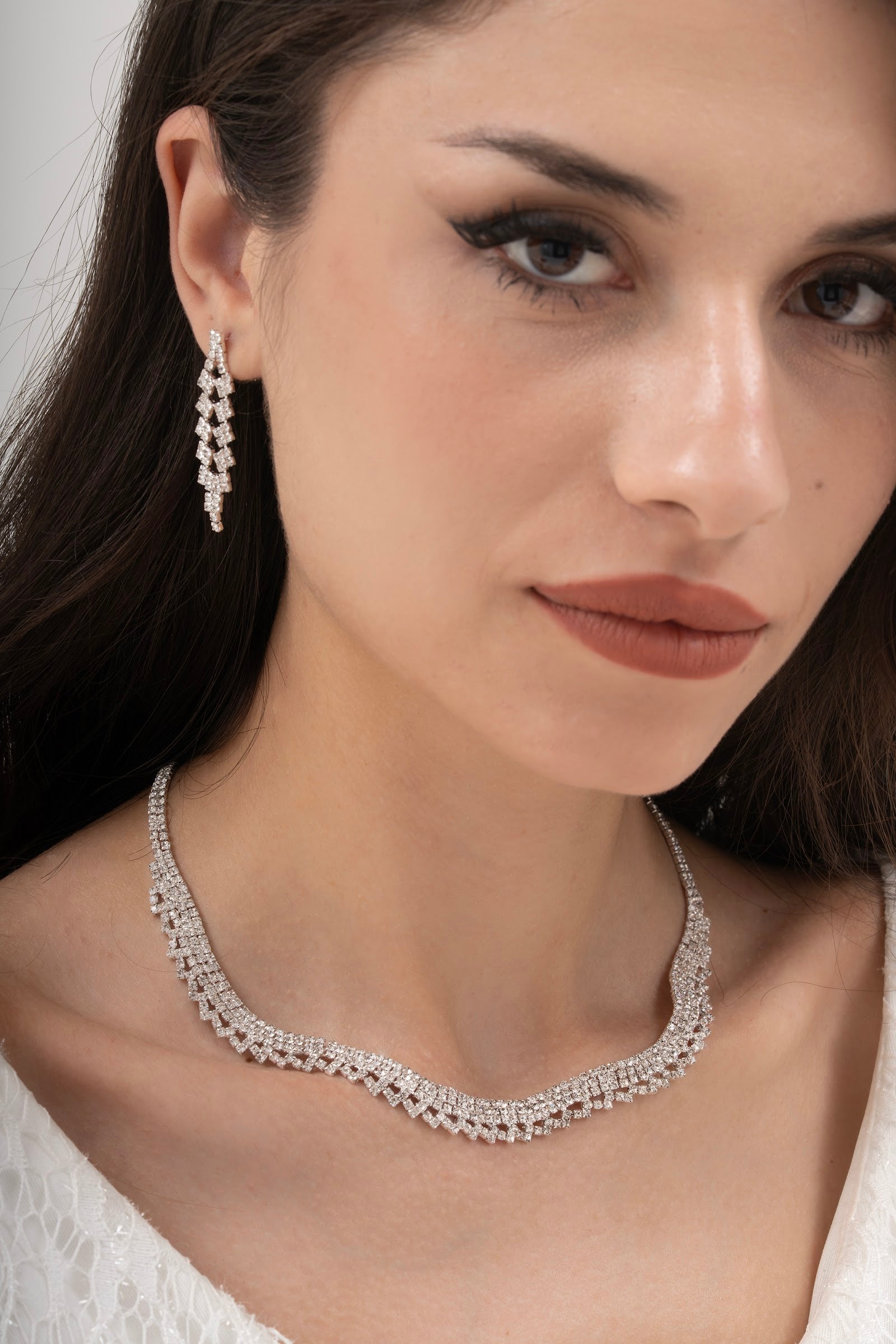MİREL 7140 Zirkon Taşlı Gelin Seti Fashion Jewelry Set product photo 1