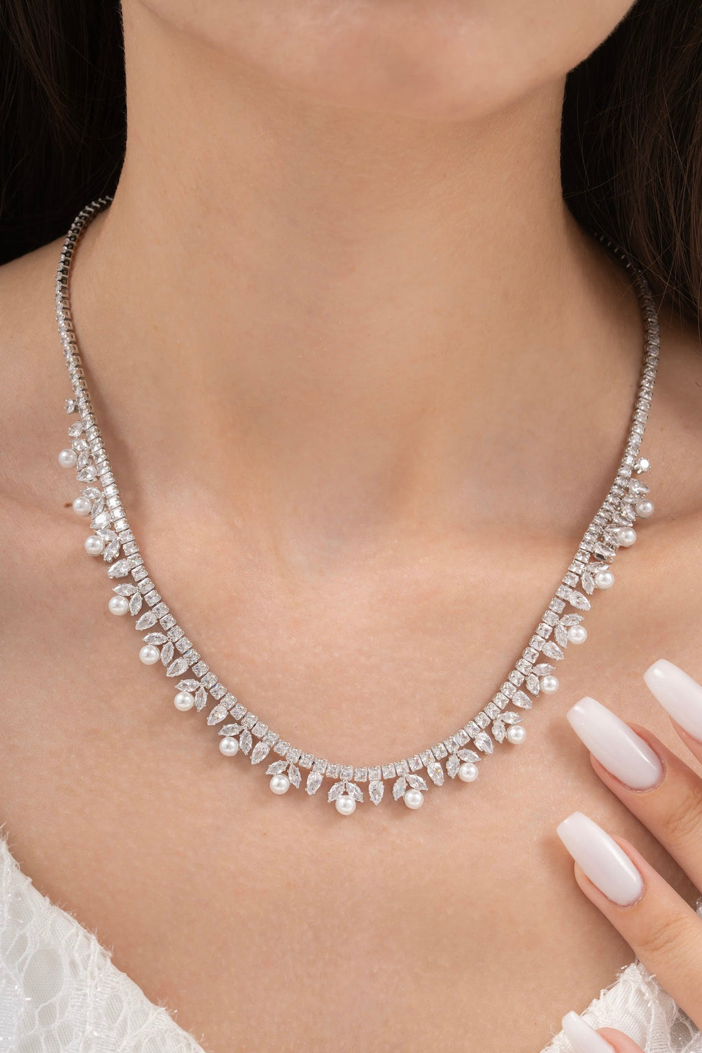 MİREL 7065 Zirkon Taşlı Gelin Seti Fashion Jewelry Set product photo 2