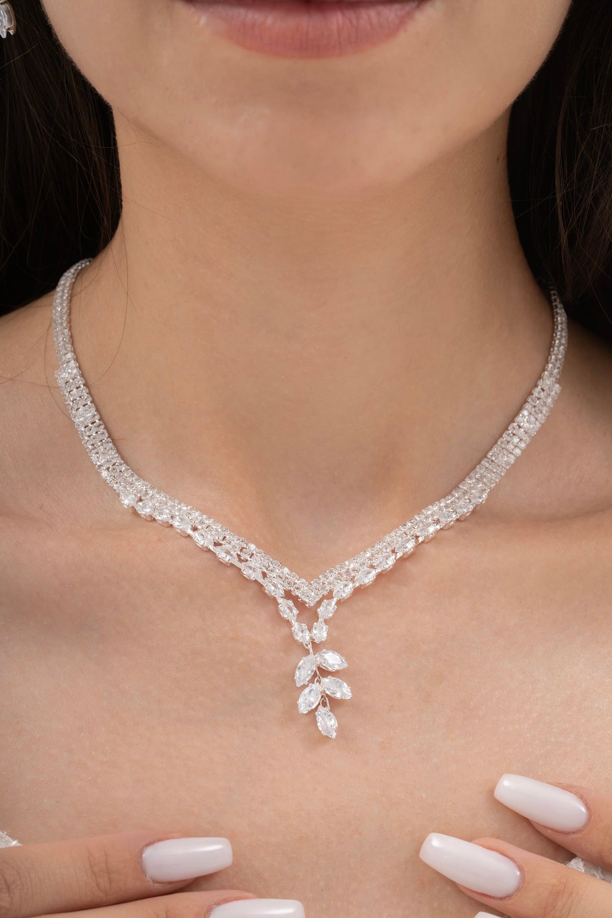 MİREL 7108 Zirkon Taşlı Gelin Seti Fashion Jewelry Set product photo 2