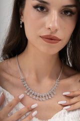 MİREL 7167 Zirkon Taşlı Gelin Seti Fashion Jewelry Set product photo 1