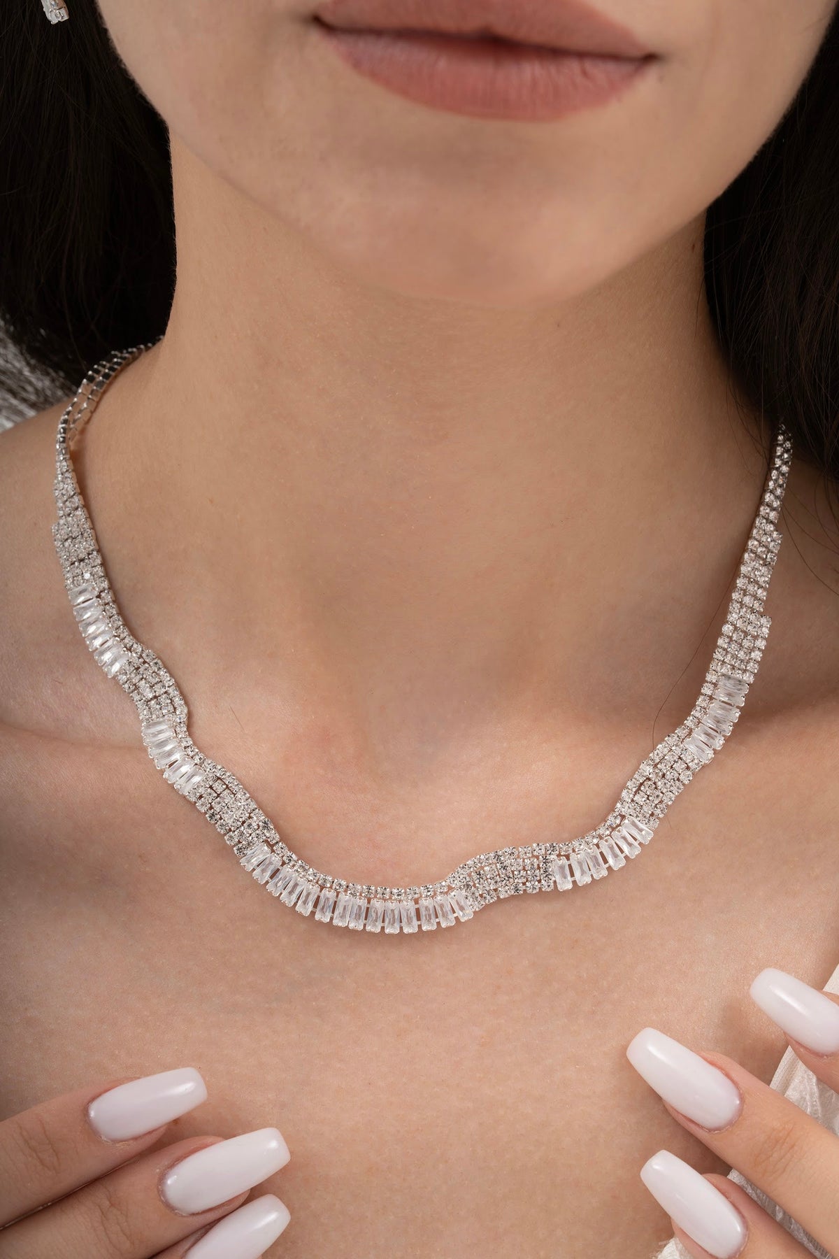 MİREL 7048 Zirkon Taşlı Gelin Seti Fashion Jewelry Set product photo 2