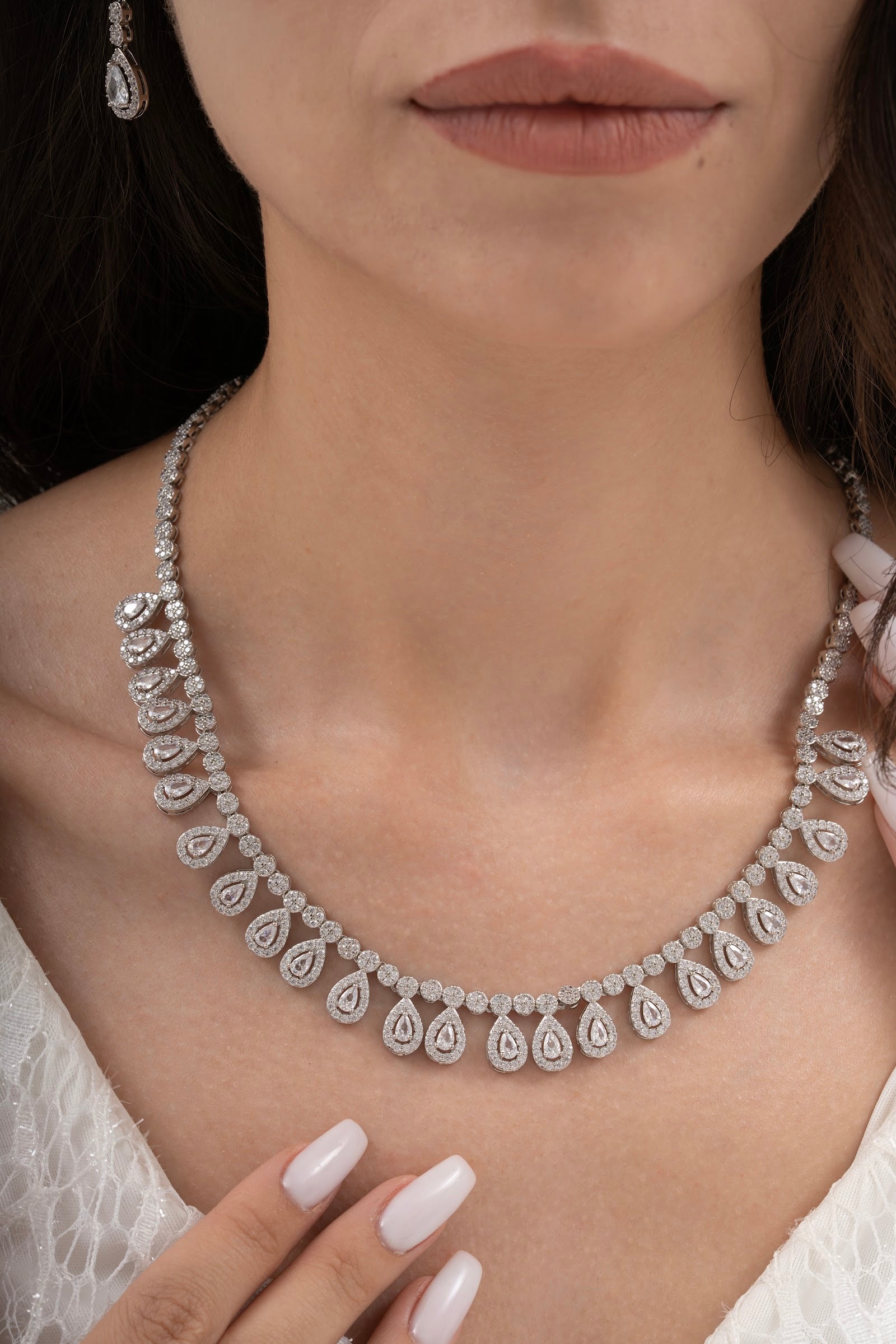 MİREL 7049 Zirkon Taşlı Gelin Seti Fashion Jewelry Set product photo 2