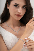 MİREL 7164 Zirkon Taşlı Gelin Seti Fashion Jewelry Set product photo 1