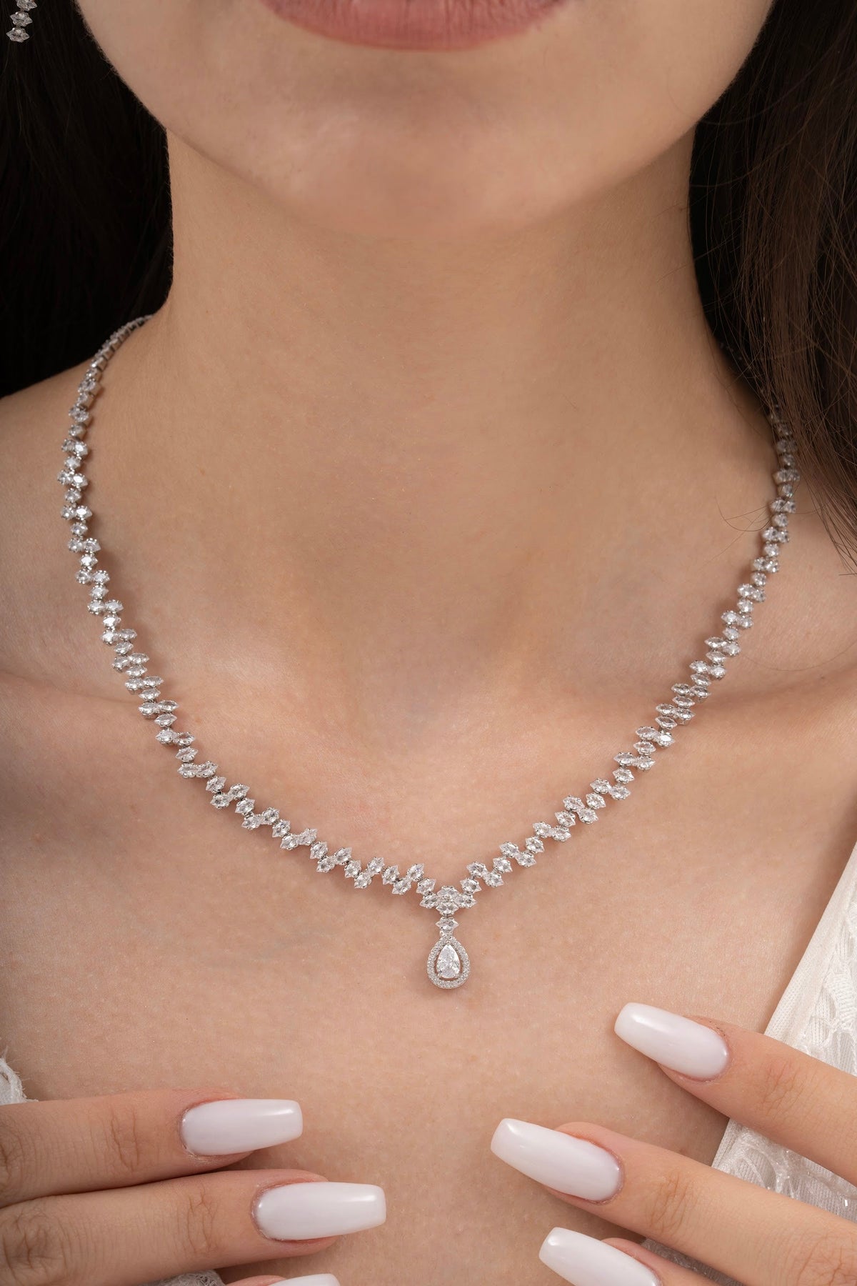 MİREL 7062 Zirkon Taşlı Gelin Seti Fashion Jewelry Set product photo 2