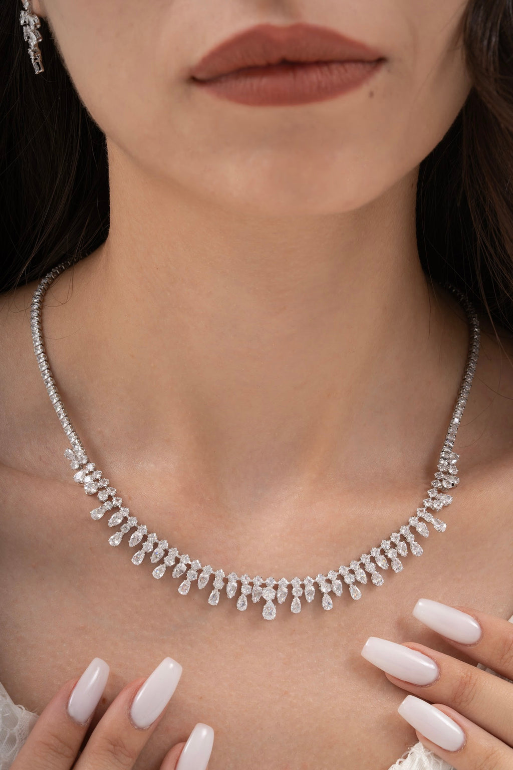MİREL 7142 Zirkon Taşlı Gelin Seti Fashion Jewelry Set product photo 2