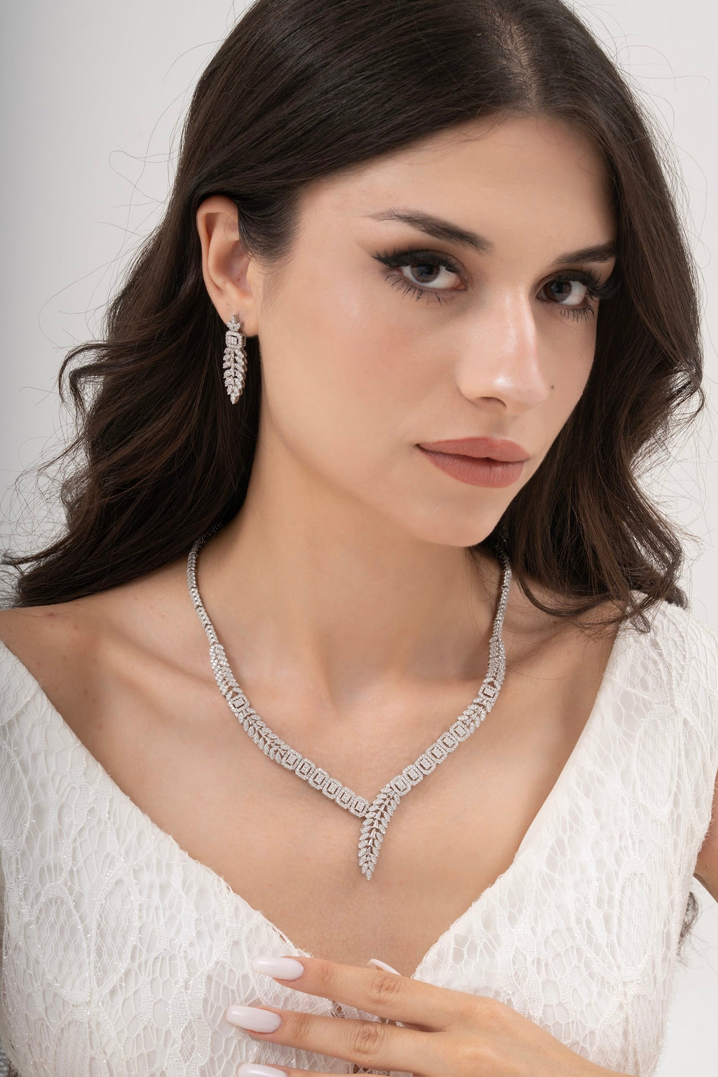 MİREL 7007 Zirkon Taşlı Gelin Seti Fashion Jewelry Set product photo 1