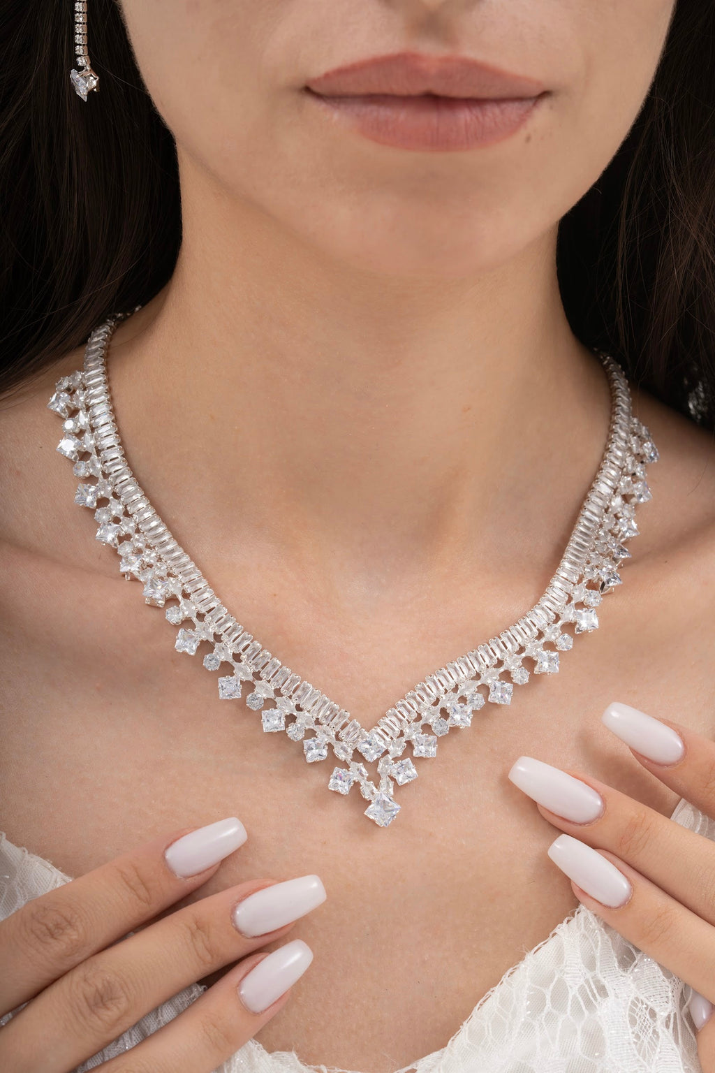 MİREL 7106 Zirkon Taşlı Gelin Seti Fashion Jewelry Set product photo 2