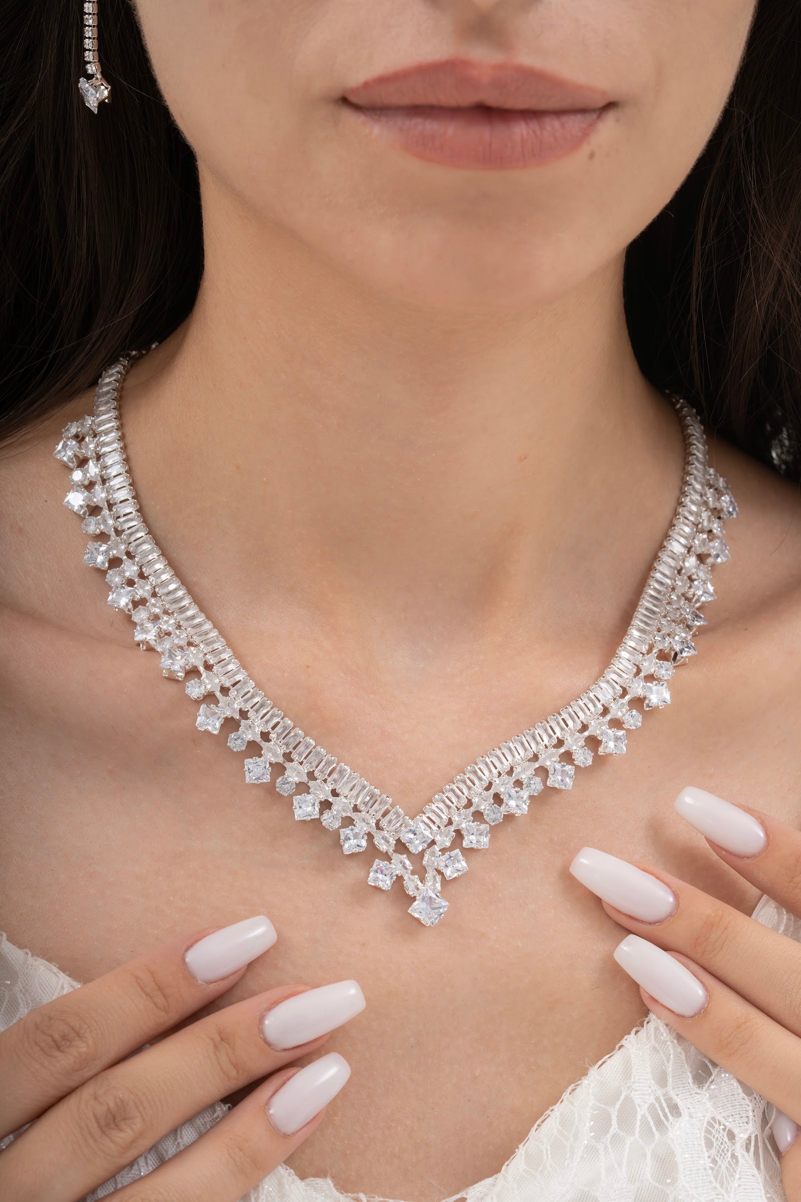 MİREL 7106 Zirkon Taşlı Gelin Seti Fashion Jewelry Set product photo 2