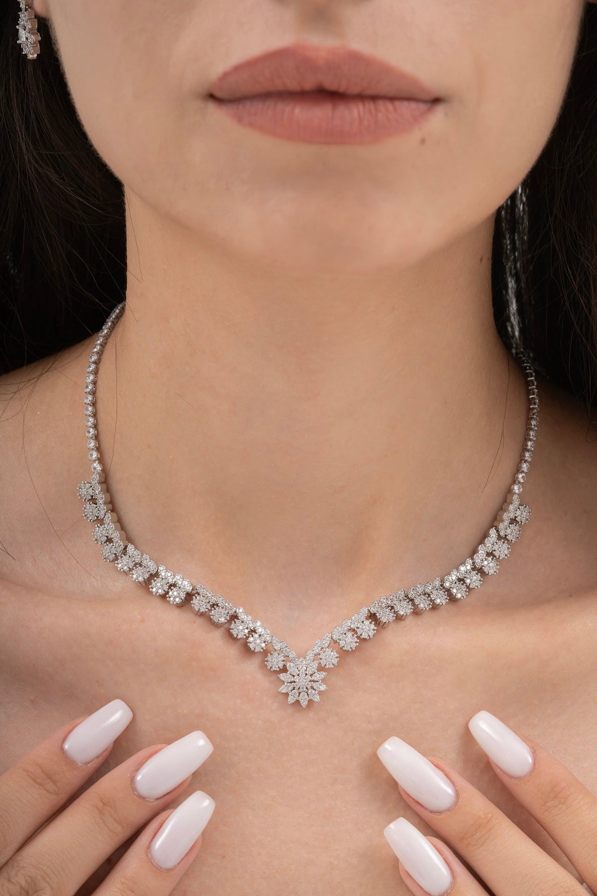 MİREL 7072 Zirkon Taşlı Gelin Seti Fashion Jewelry Set product photo 2