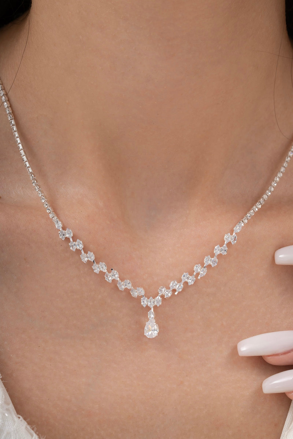 MİREL 7090 Zirkon Taşlı Gelin Seti Fashion Jewelry Set product photo 2