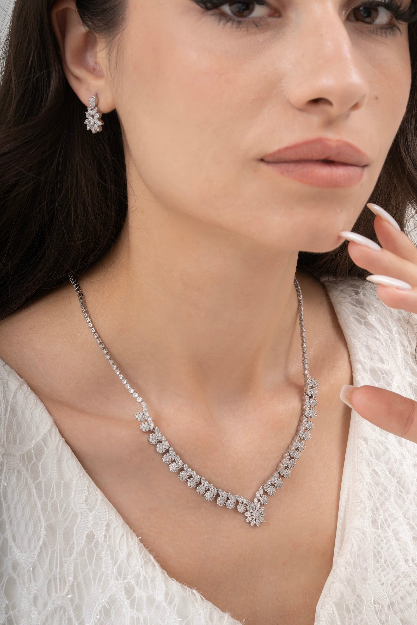 MİREL 7092 Zirkon Taşlı Gelin Seti Fashion Jewelry Set product photo 1