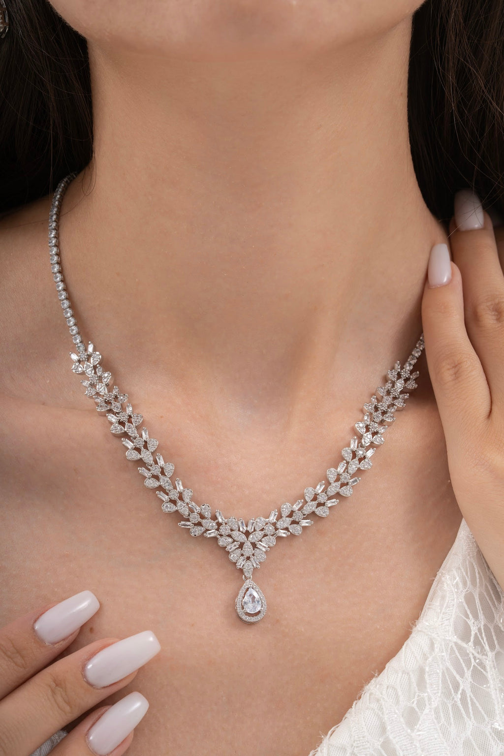 MİREL 7083 Zirkon Taşlı Gelin Seti Fashion Jewelry Set product photo 2