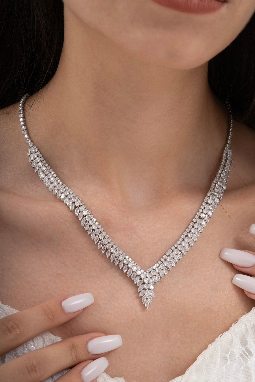 MİREL 7155 Zirkon Taşlı Gelin Seti Fashion Jewelry Set product photo 2