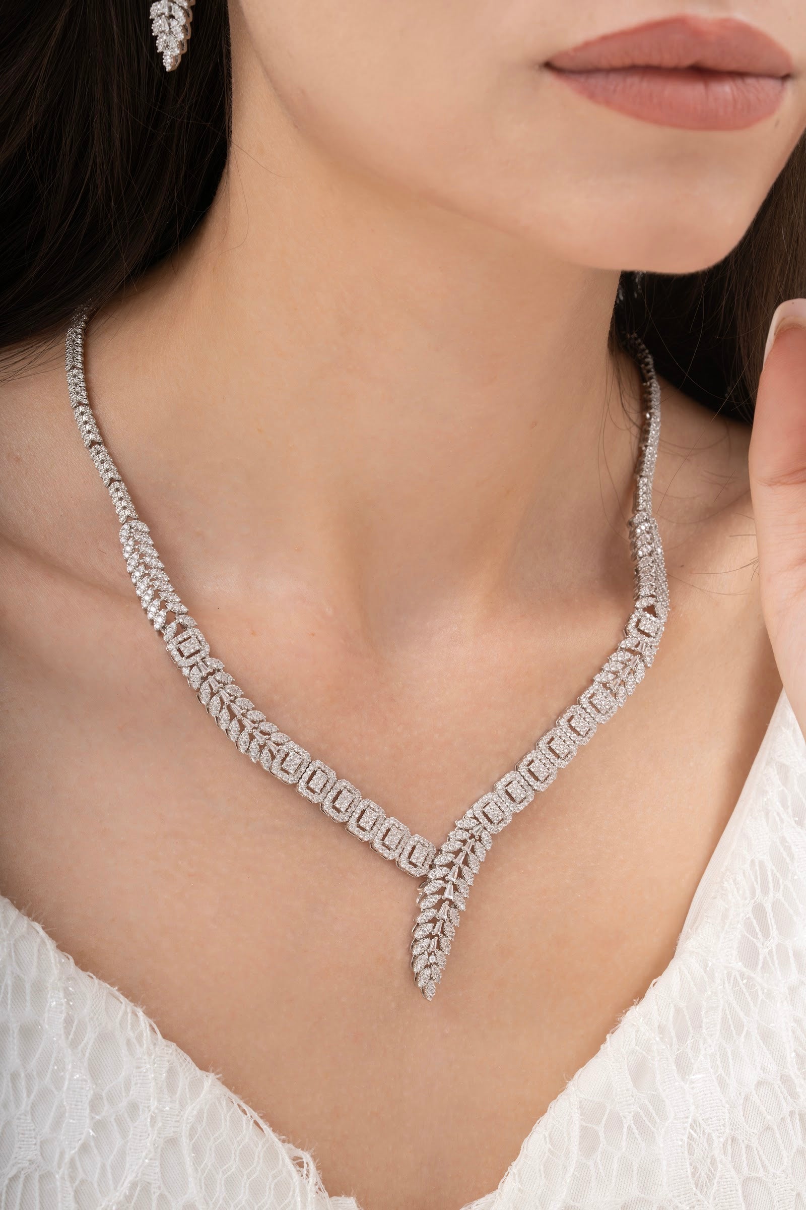 MİREL 7007 Zirkon Taşlı Gelin Seti Fashion Jewelry Set product photo 2