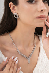 MİREL 7073 Zirkon Taşlı Gelin Seti Fashion Jewelry Set product photo 1