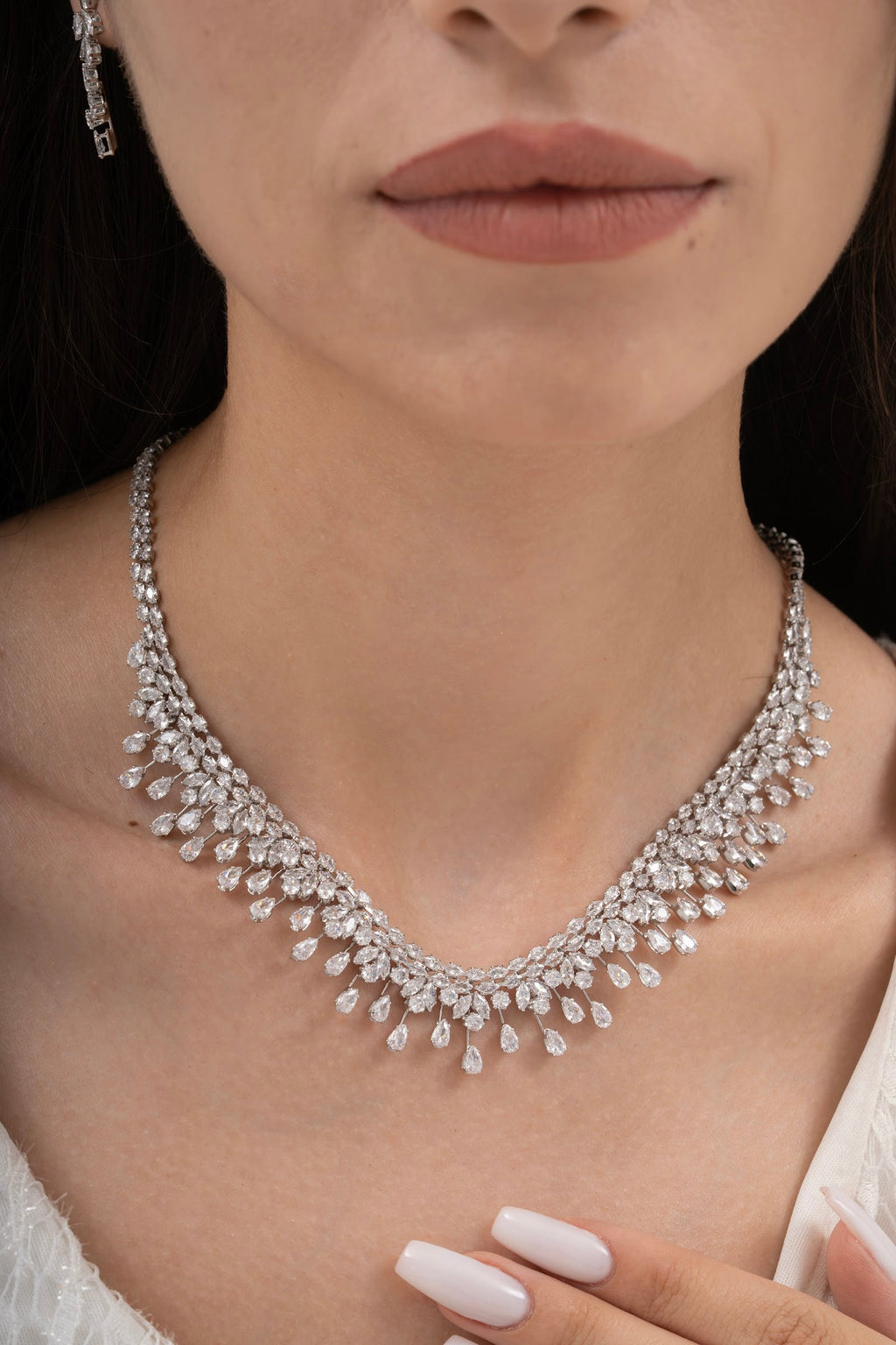 MİREL 7036 Zirkon Taşlı Gelin Seti Fashion Jewelry Set product photo 2