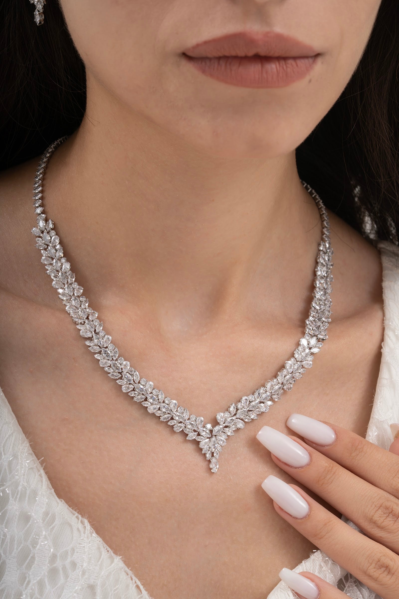 MİREL 7050 Zirkon Taşlı Gelin Seti Fashion Jewelry Set product photo 2