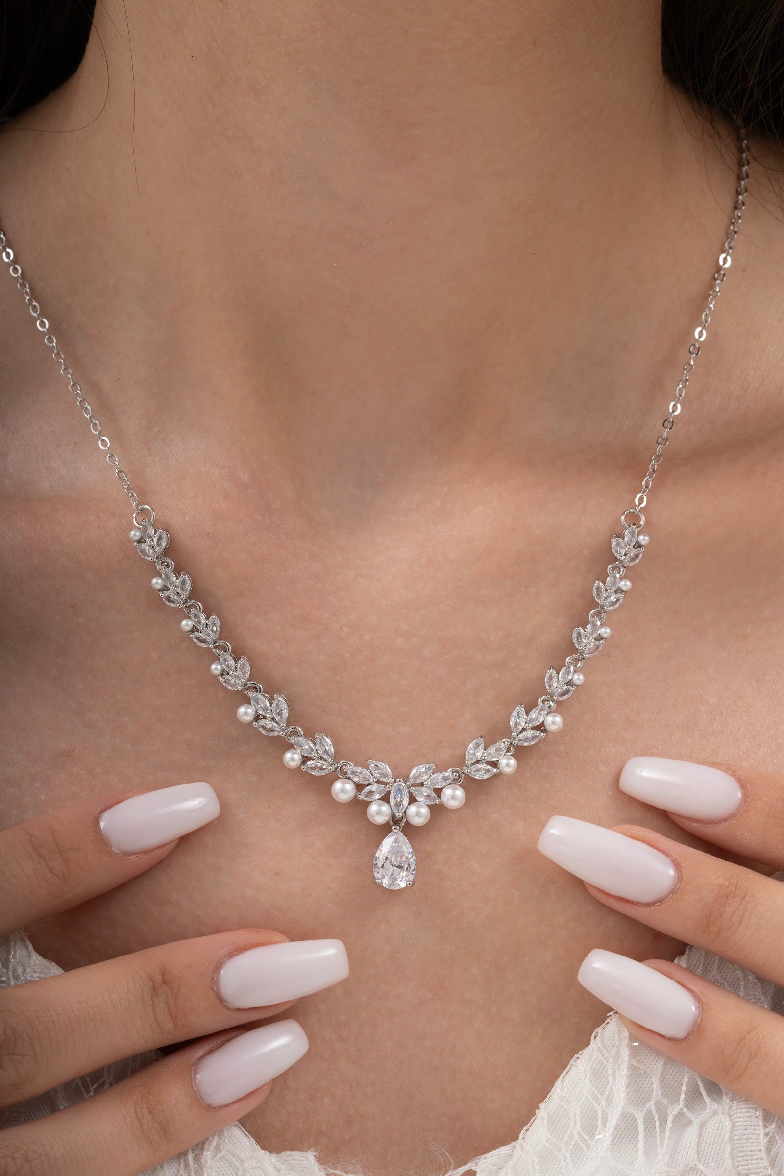 MİREL 7145 Zirkon Taşlı Gelin Seti Fashion Jewelry Set product photo 2