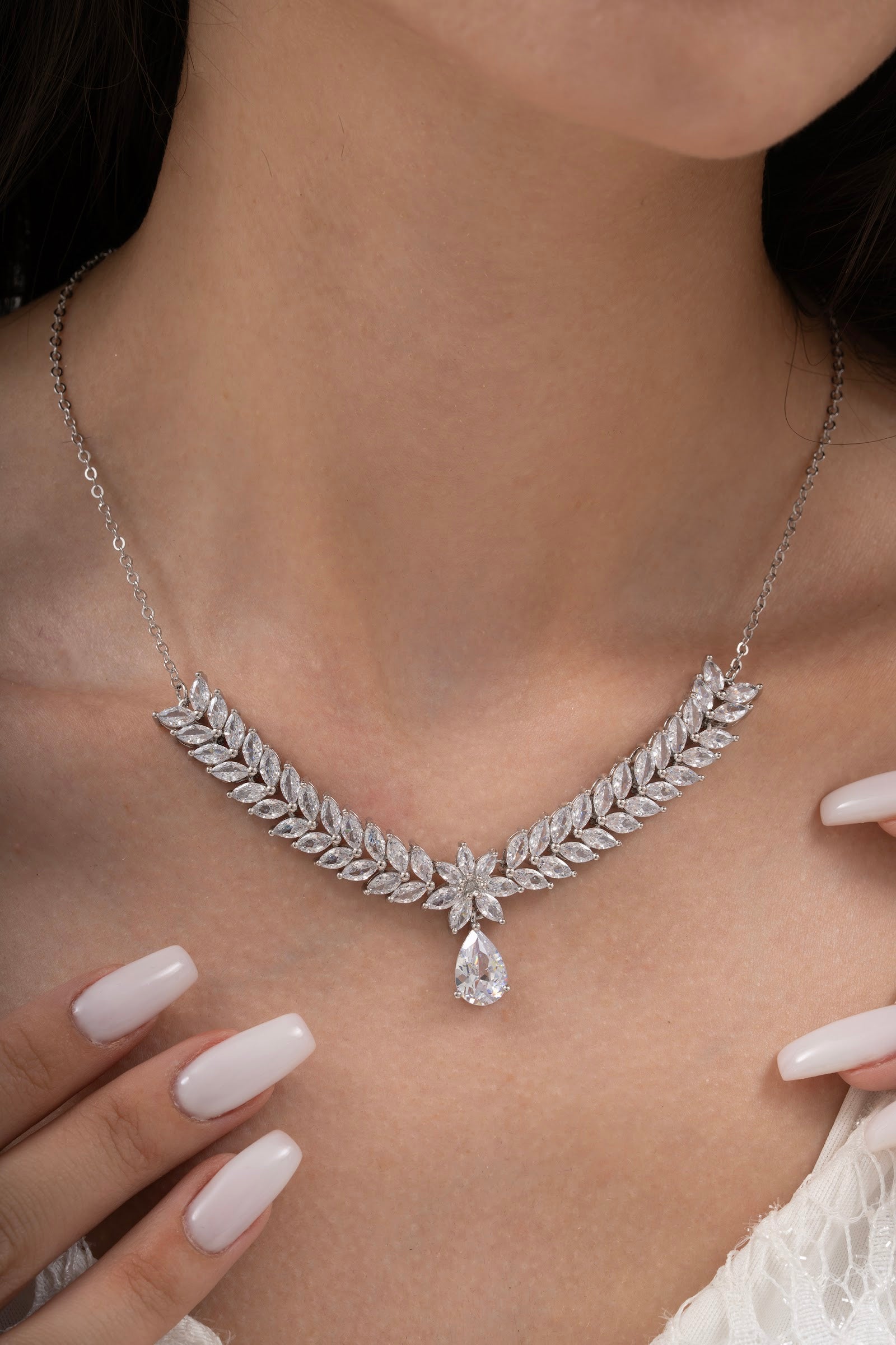 MİREL 7128 Zirkon Taşlı Gelin Seti Fashion Jewelry Set product photo 2
