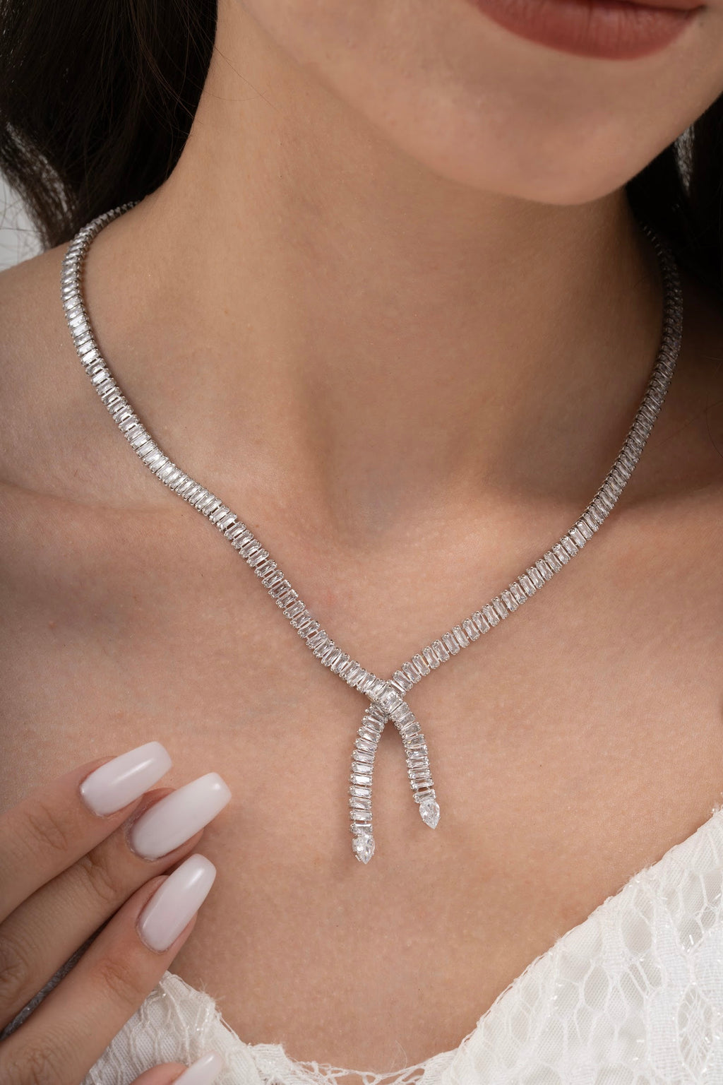 MİREL 7129 Zirkon Taşlı Gelin Seti Fashion Jewelry Set product photo 2