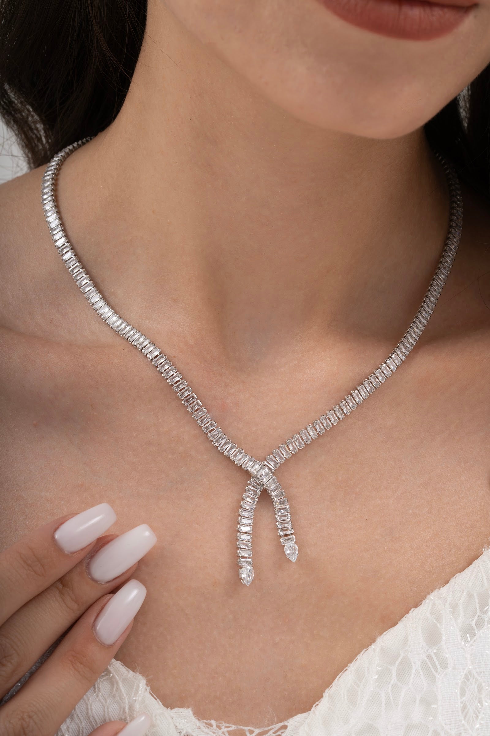 MİREL 7129 Zirkon Taşlı Gelin Seti Fashion Jewelry Set product photo 2