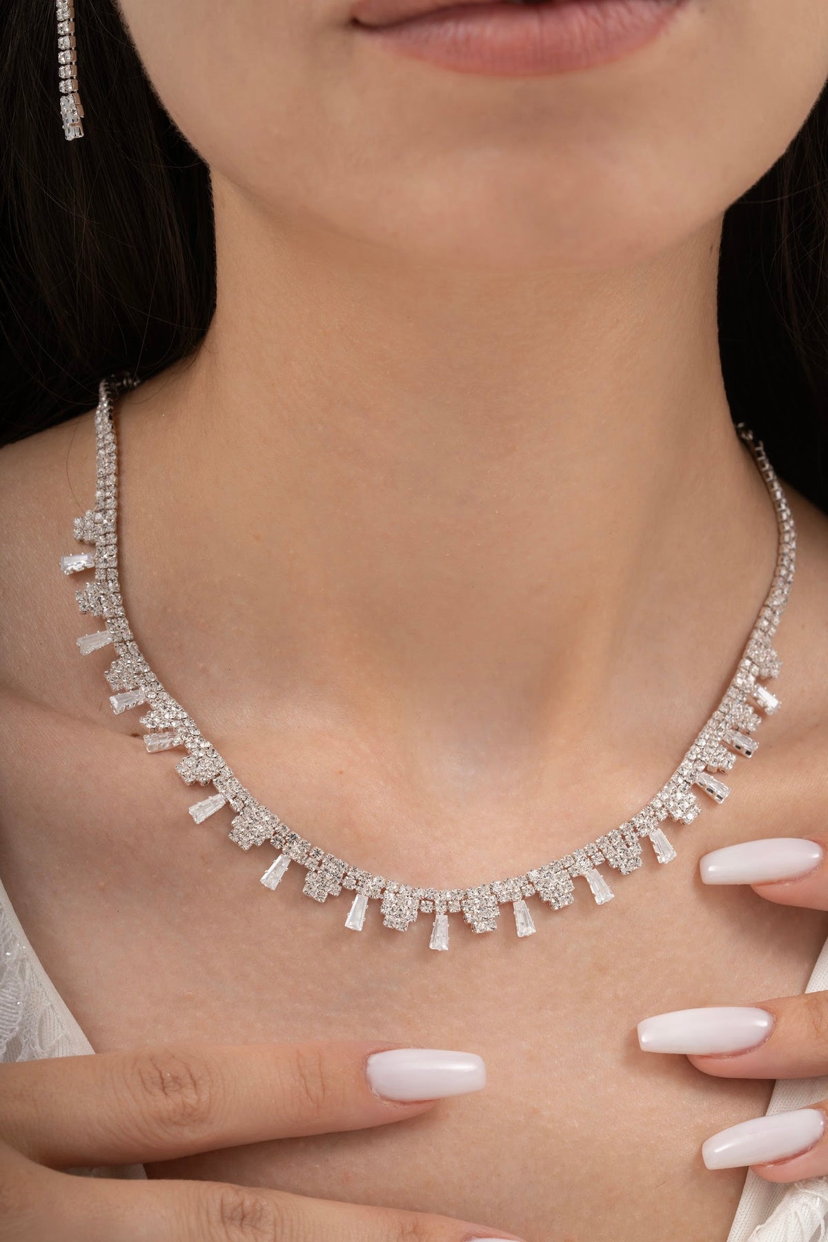MİREL 7110 Zirkon Taşlı Gelin Seti Fashion Jewelry Set product photo 2