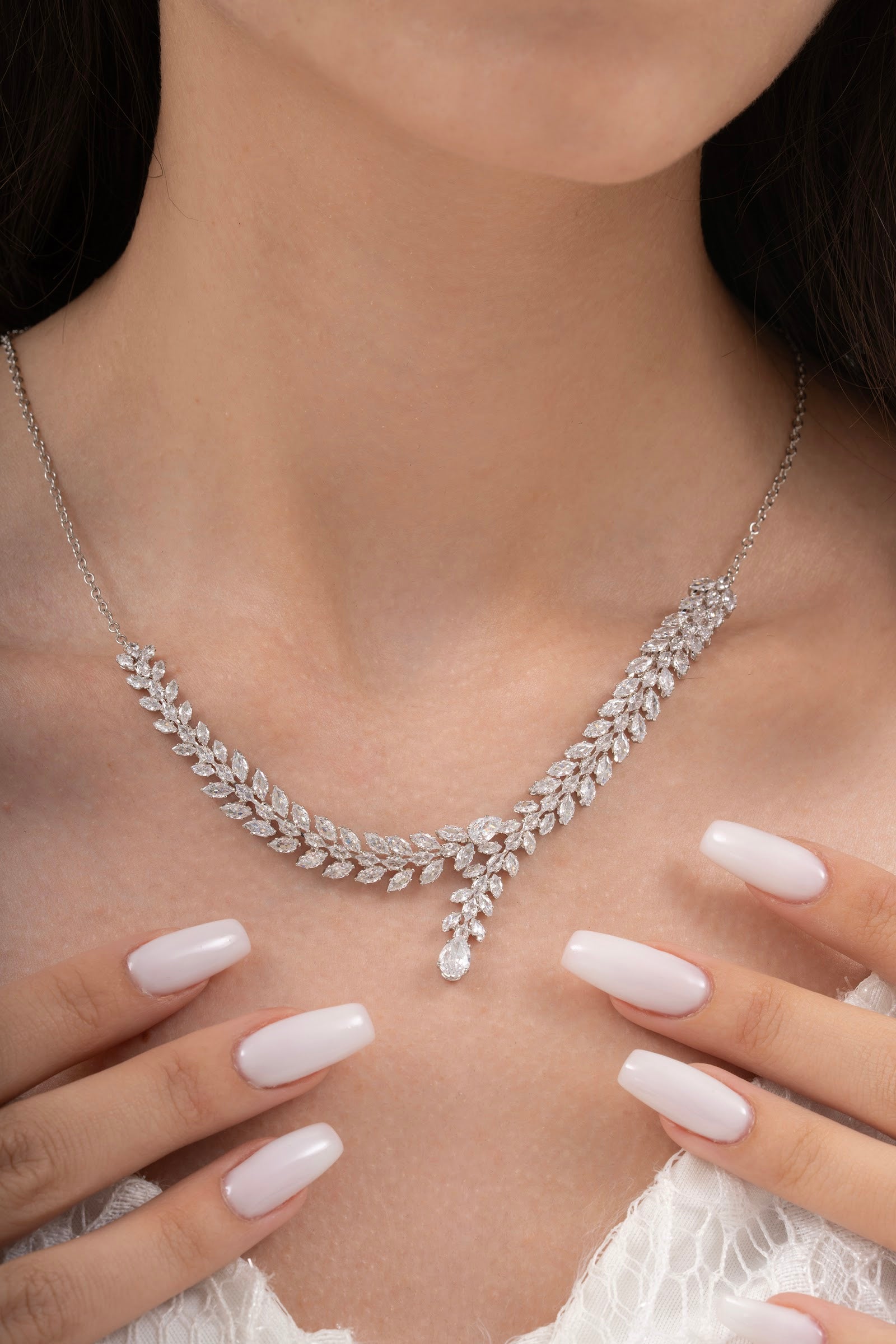 MİREL 7143 Zirkon Taşlı Gelin Seti Fashion Jewelry Set product photo 2