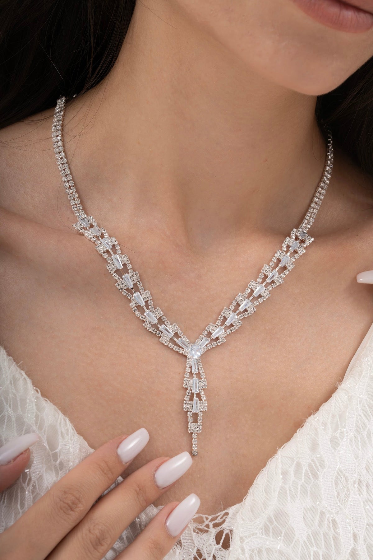 MİREL 7111 Zirkon Taşlı Gelin Seti Fashion Jewelry Set product photo 2