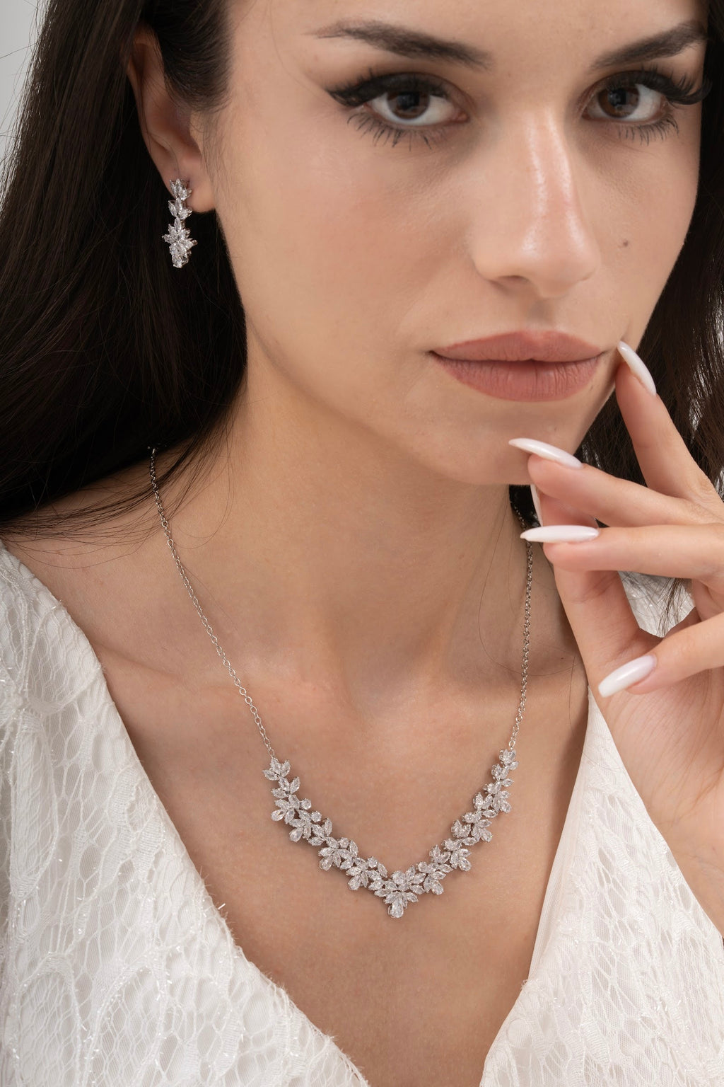 MİREL 7042 Zirkon Taşlı Gelin Seti Fashion Jewelry Set product photo 1