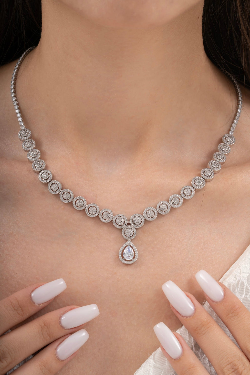 MİREL 7068 Zirkon Taşlı Gelin Seti Fashion Jewelry Set product photo 2