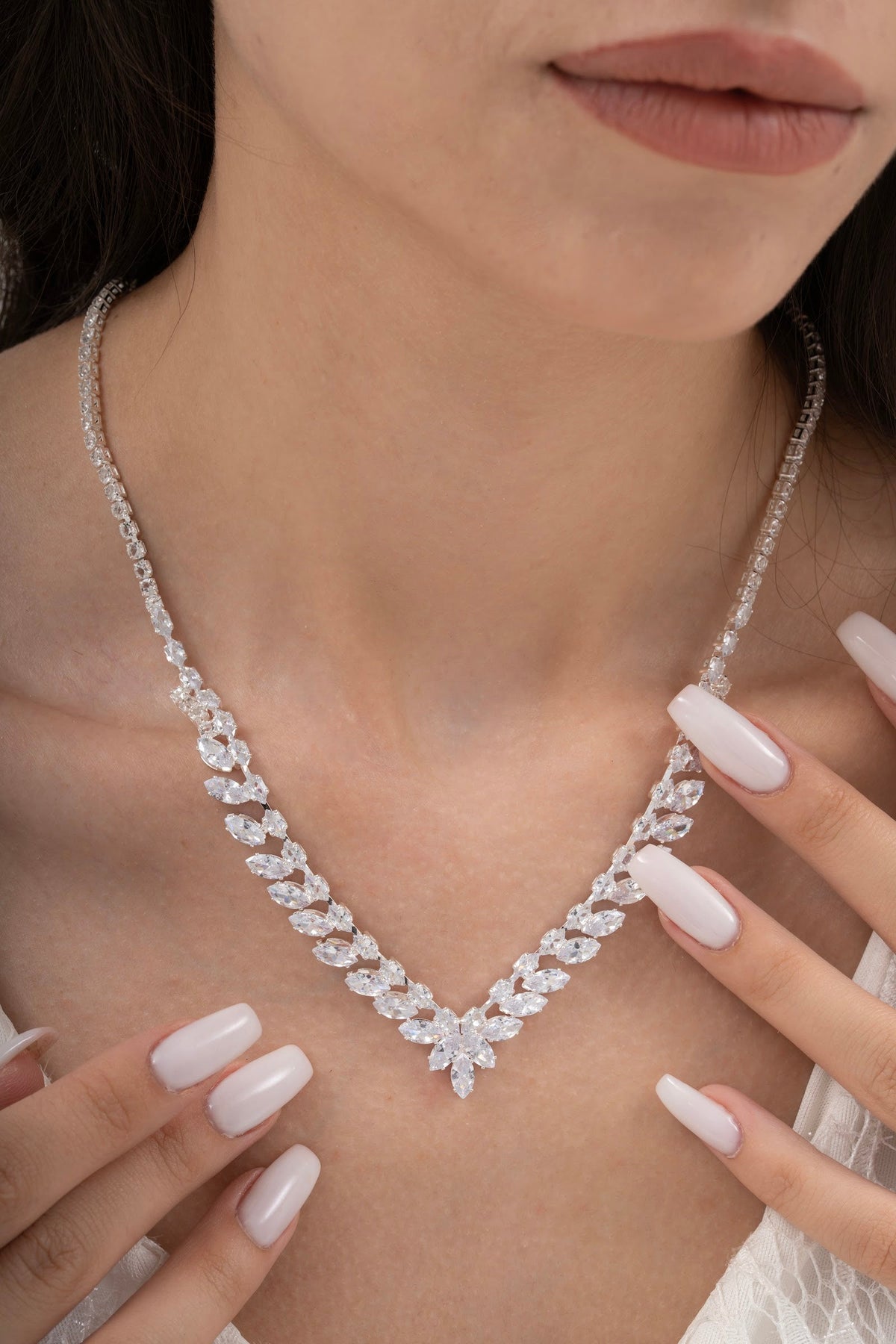 MİREL 7022 Zirkon Taşlı Gelin Seti Fashion Jewelry Set product photo 2