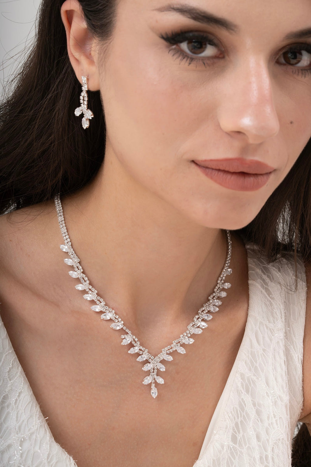 MİREL 7011 Zirkon Taşlı Gelin Seti Fashion Jewelry Set product photo 1