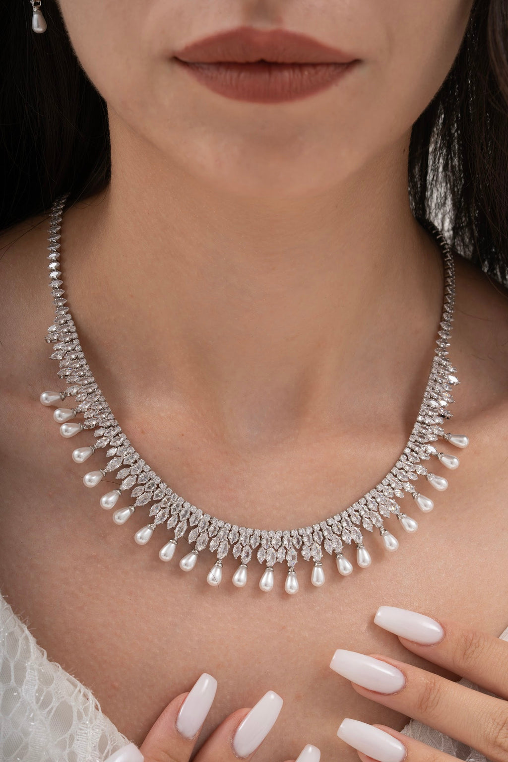 MİREL 7150 Zirkon Taşlı Gelin Seti Fashion Jewelry Set product photo 2