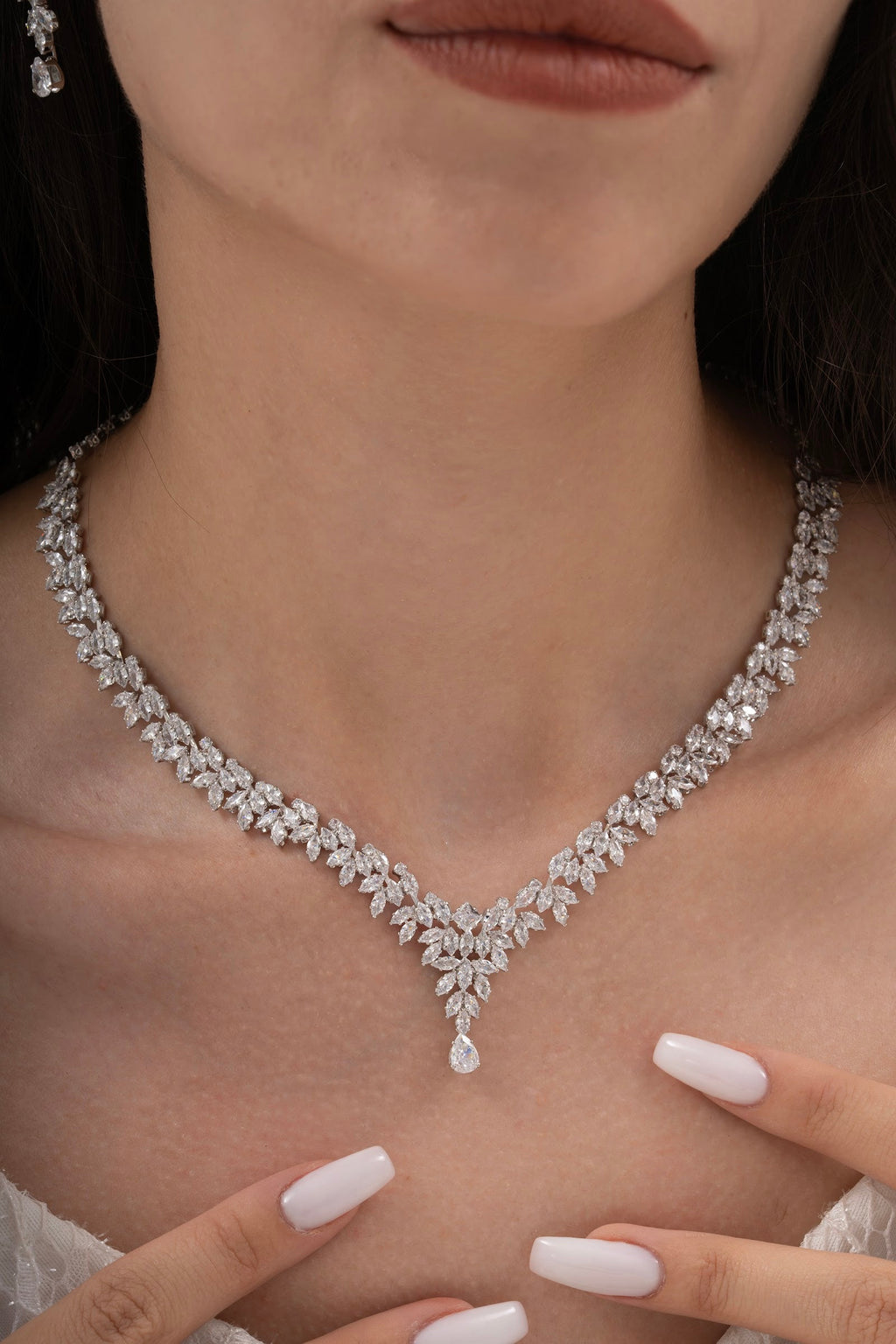 MİREL 7153 Zirkon Taşlı Gelin Seti Fashion Jewelry Set product photo 2