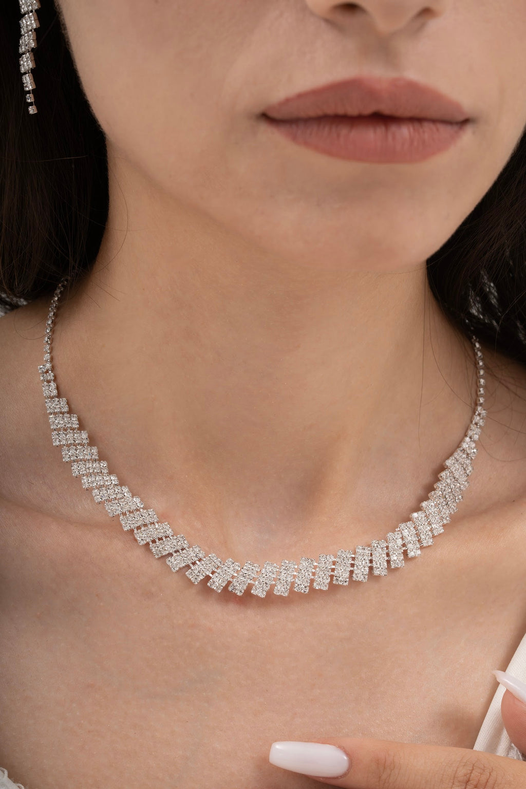 MİREL 7033 Zirkon Taşlı Gelin Seti Fashion Jewelry Set product photo 2