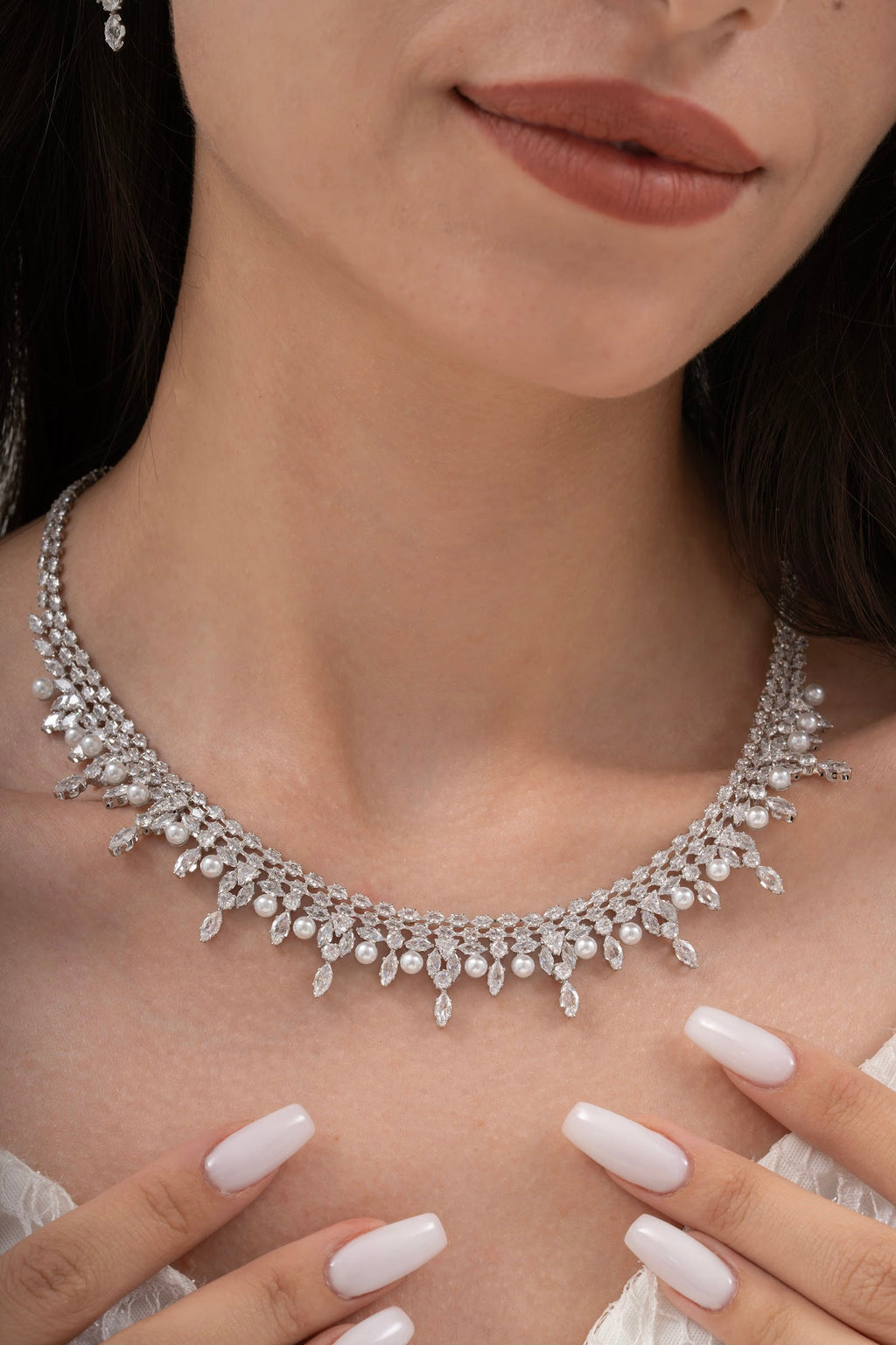 MİREL 7157 Zirkon Taşlı Gelin Seti Fashion Jewelry Set product photo 2
